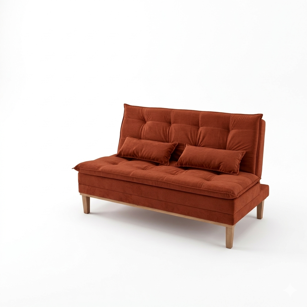 Sofá Cama Moderno 3 Lugares Reclinável em Suede com Pés de Madeira - LH Móveis