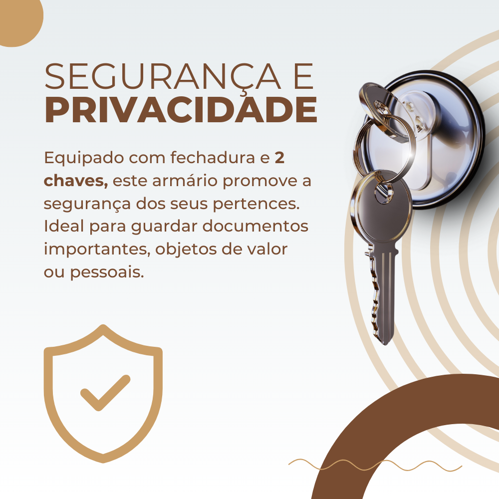 Armário Multiuso Pallas Organizador Home Office Lavanderia 2 Portas Com Fechadura - LH Móveis
