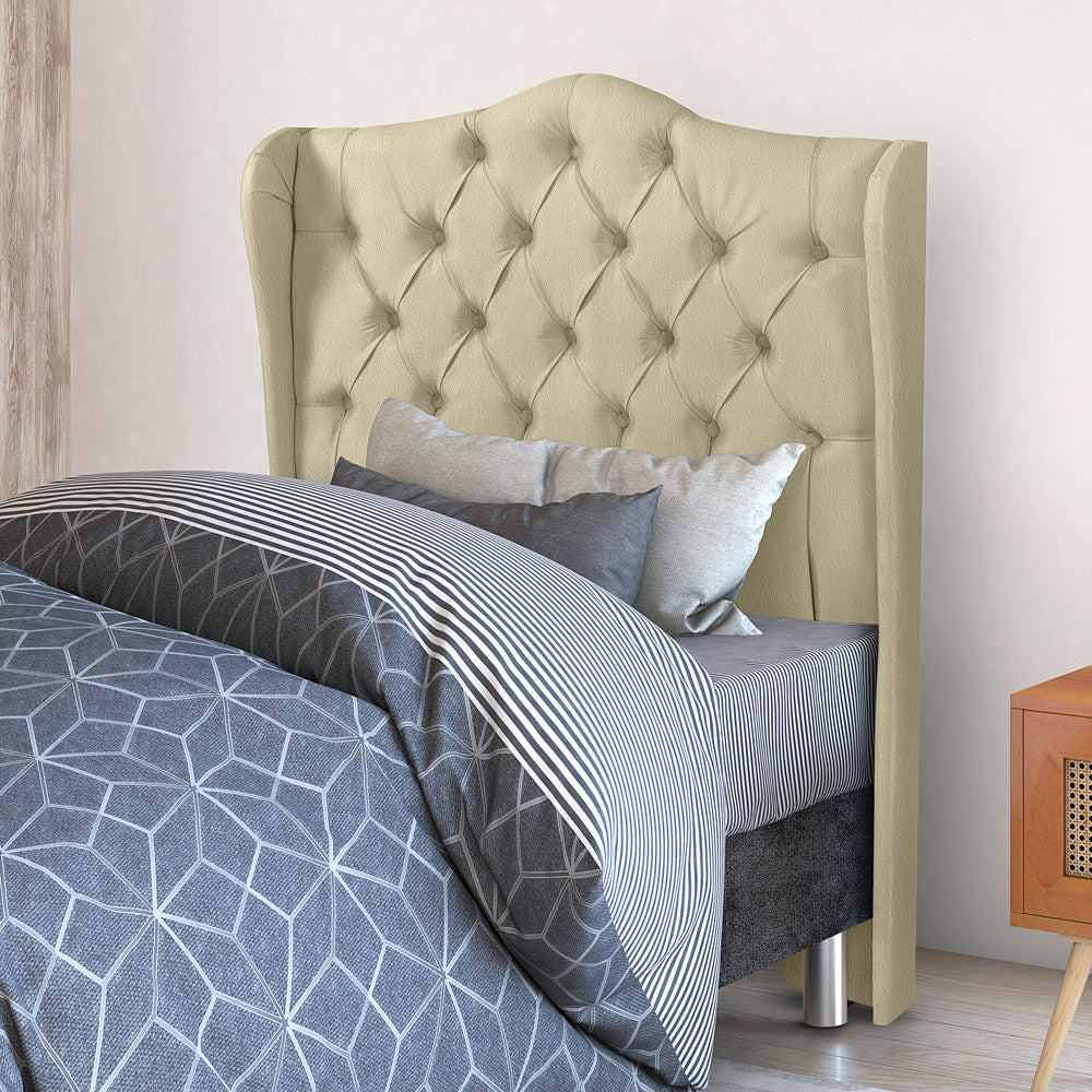 Cabeceira Capitonê com Botões para Cama Box Solteiro 0.90 cm Dubai Com Pés Várias Cores - LH Móveis