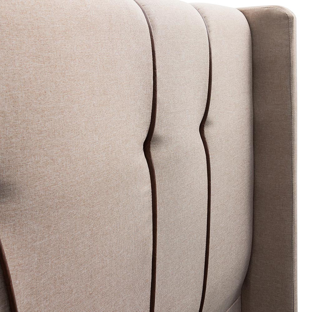 Cabeceira Estofada Luxo Com Detalhes em Corino Para Cama Box Solteiro 90cm Fixação Box Atlanta - LH Móveis