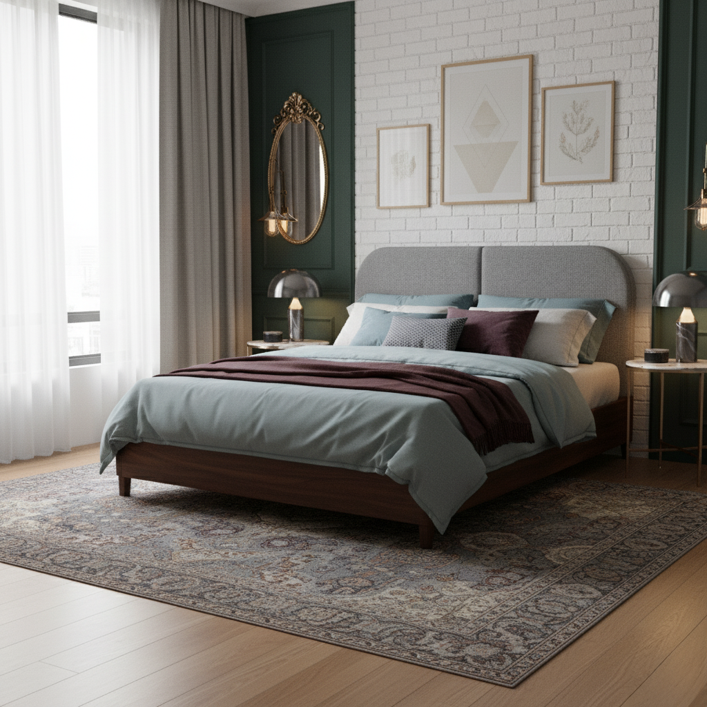 Cabeceira Estofada Modelo Painel Fixa na Parede Clean Design Orgânico Para Cama Casal 140cm - LH Móveis