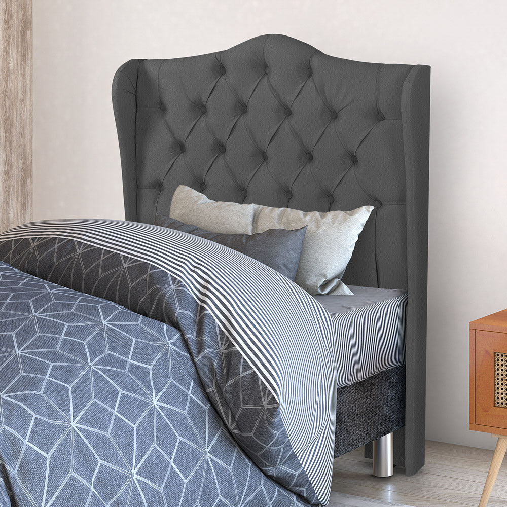 Cabeceira Capitonê com Botões para Cama Box Solteiro 0.90 cm Dubai Com Pés Várias Cores - LH Móveis