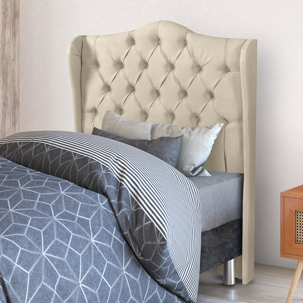Cabeceira Capitonê com Botões para Cama Box Solteiro 0.90 cm Dubai Com Pés Várias Cores - LH Móveis