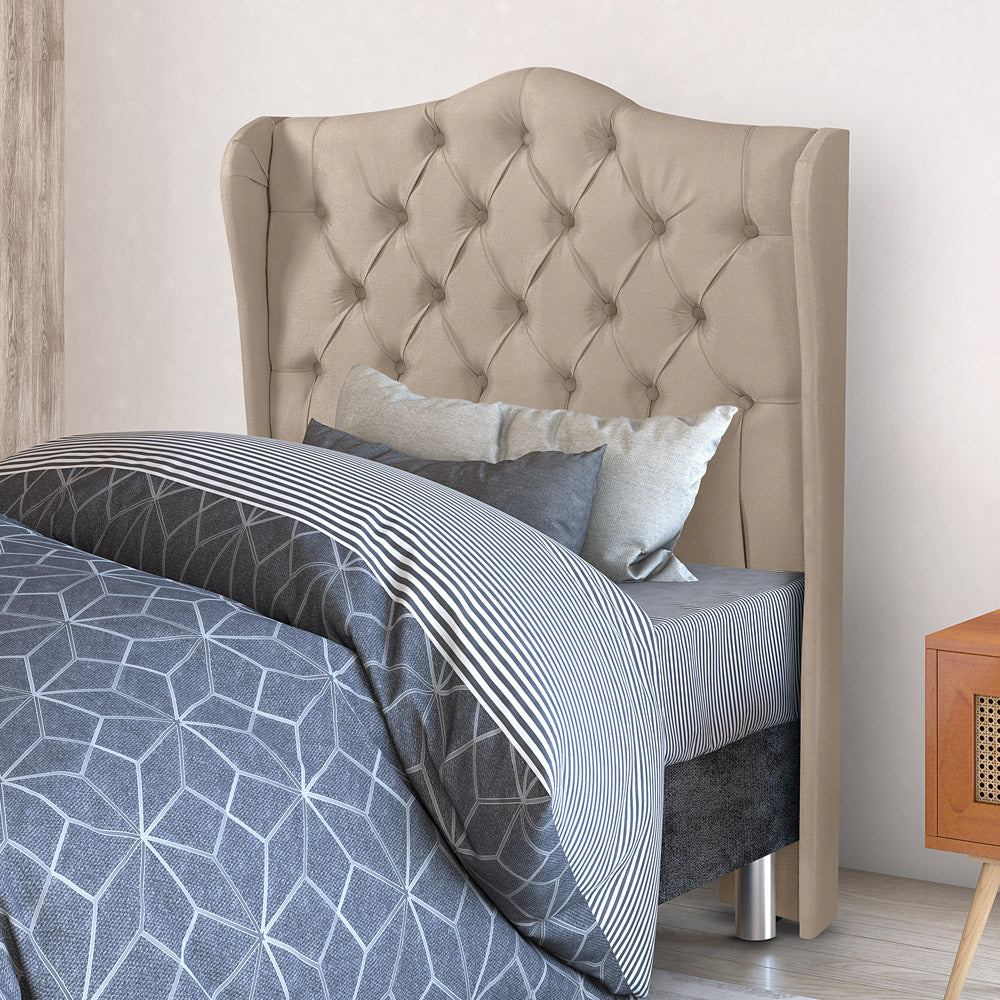 Cabeceira Capitonê com Botões para Cama Box Solteiro 0.90 cm Dubai Com Pés Várias Cores - LH Móveis