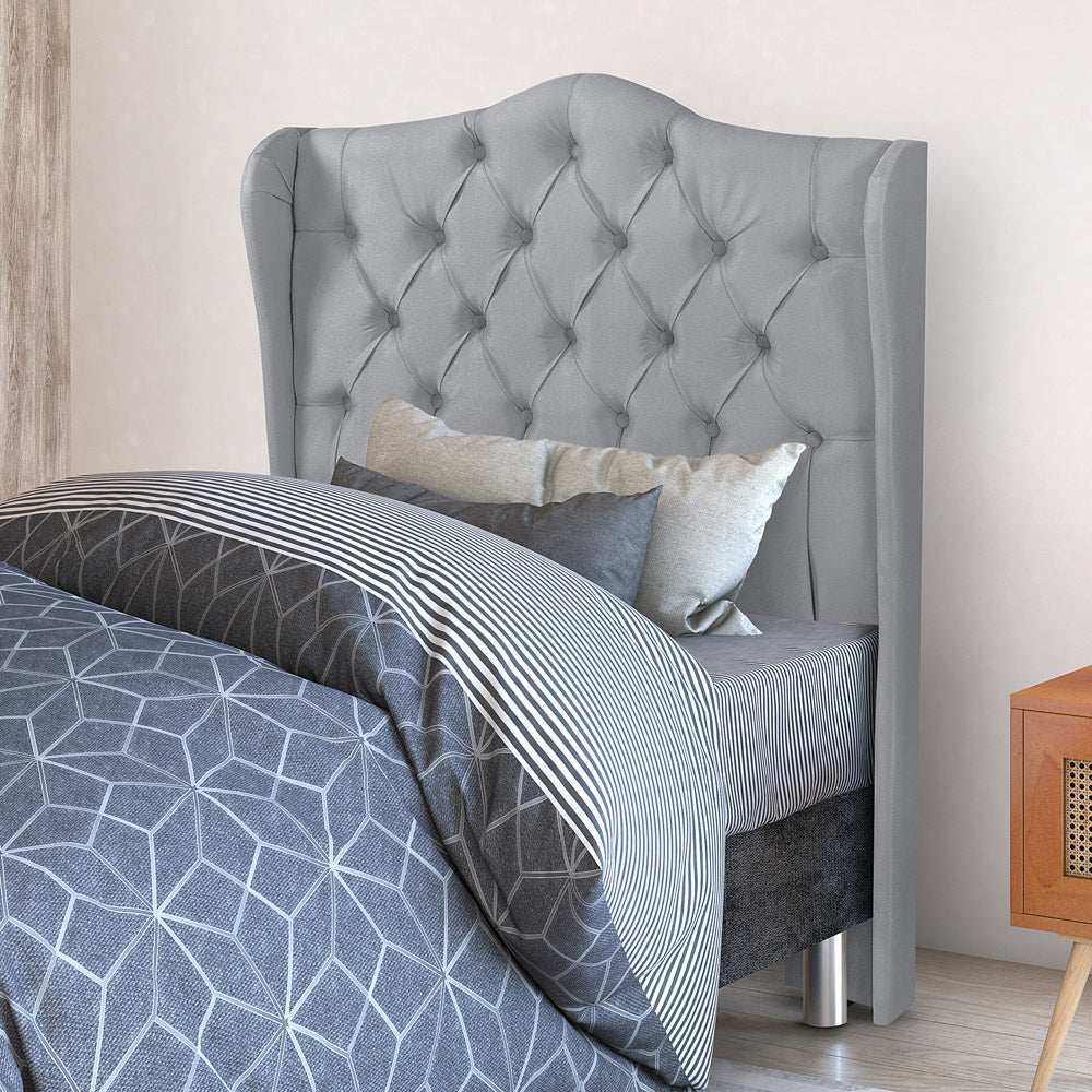 Cabeceira Capitonê com Botões para Cama Box Solteiro 0.90 cm Dubai Com Pés Várias Cores - LH Móveis