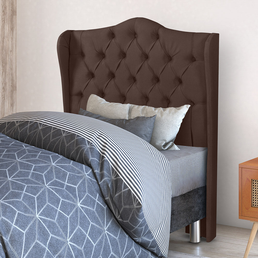 Cabeceira Capitonê com Botões para Cama Box Solteiro 0.90 cm Dubai Com Pés Várias Cores - LH Móveis