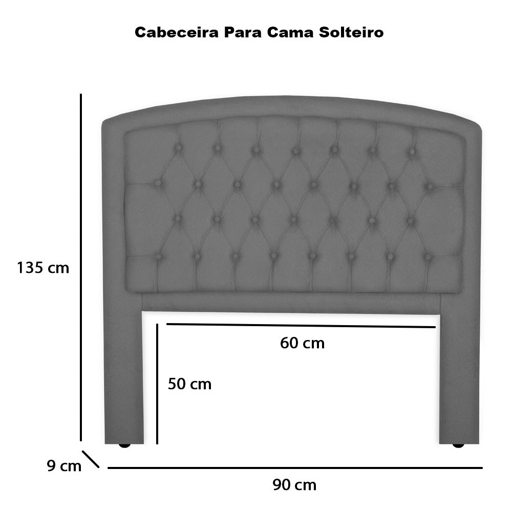 Cabeceira Capitonê com Botões para Cama Box Solteiro 90 cm Ibiza Várias Cores - LH Móveis