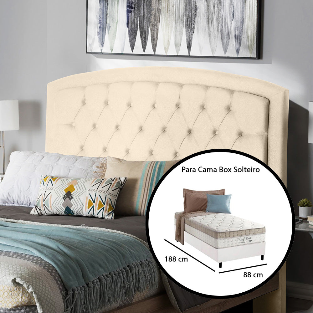 Cabeceira Capitonê com Botões para Cama Box Solteiro 90 cm Ibiza Várias Cores - LH Móveis