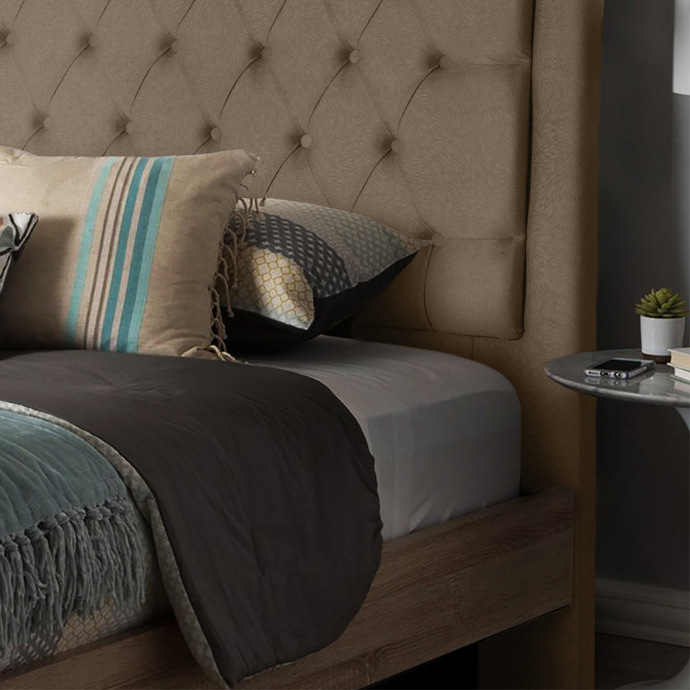 Cabeceira para Cama Box Queen 160 cm Ibiza Detalhe Capitonê com Pés Fixação no Box - LH Móveis