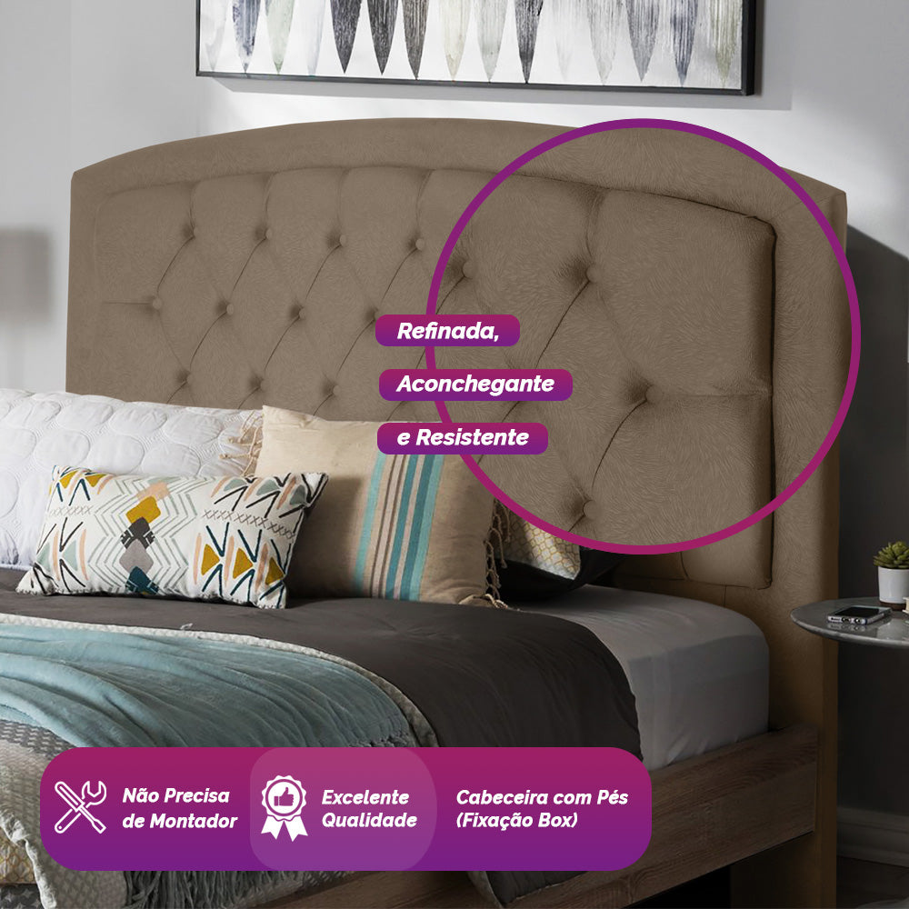 Cabeceira Capitonê com Botões para Cama Box Solteiro 90 cm Ibiza Várias Cores - LH Móveis