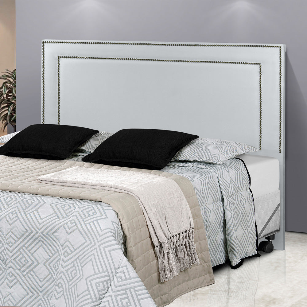 Cabeceira Estofada com Tachinhas de Metal para Cama Box Casal 140 cm Madri Fixação no Box - LH Móveis