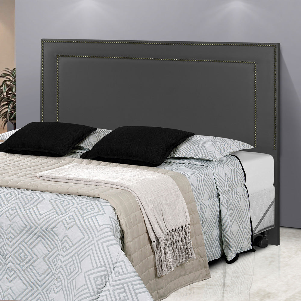 Cabeceira Estofada com Tachinhas de Metal para Cama Box Casal 140 cm Madri Fixação no Box - LH Móveis