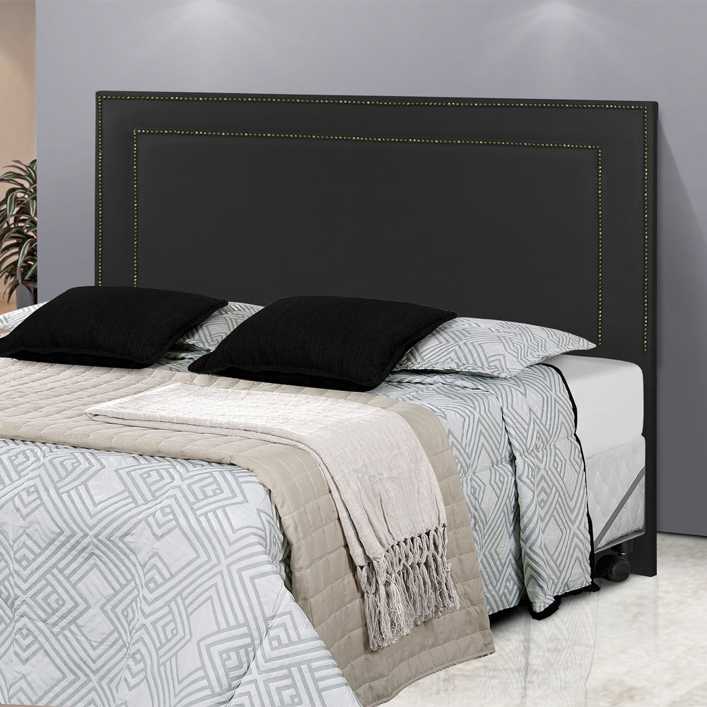 Cabeceira Estofada com Tachinhas de Metal para Cama Box Casal 140 cm Madri Fixação no Box - LH Móveis