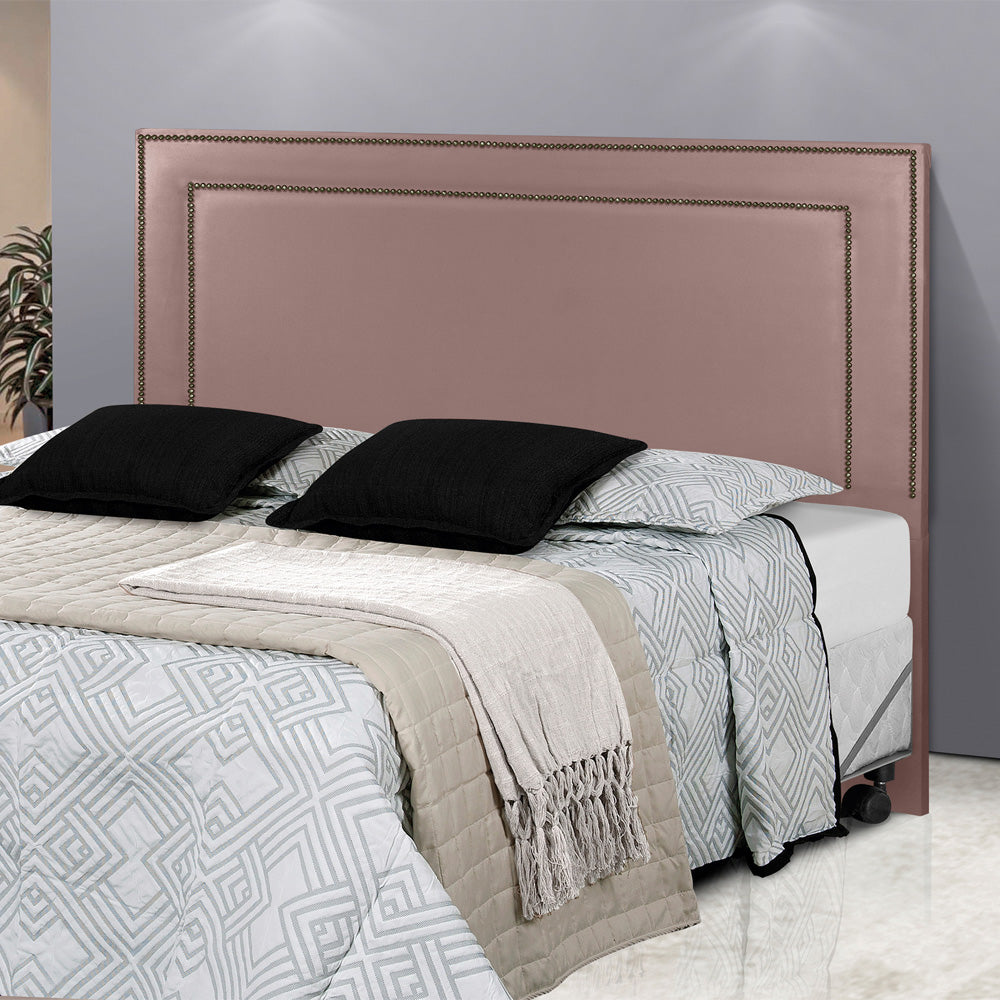 Cabeceira Estofada com Tachinhas de Metal para Cama Box Casal 140 cm Madri Fixação no Box - LH Móveis
