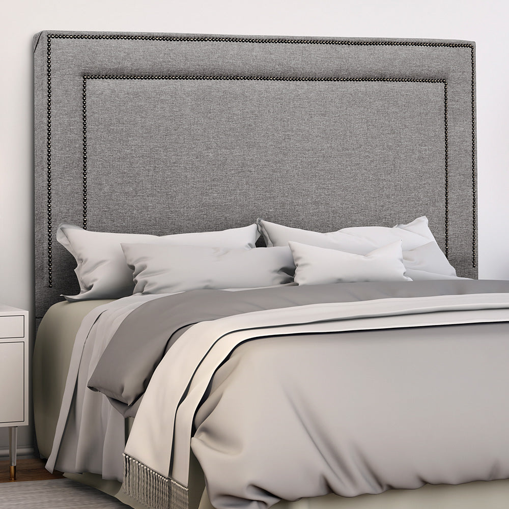 Cabeceira Estofada com Tachinhas de Metal para Cama Box Casal 140 cm Madri Fixação no Box - LH Móveis