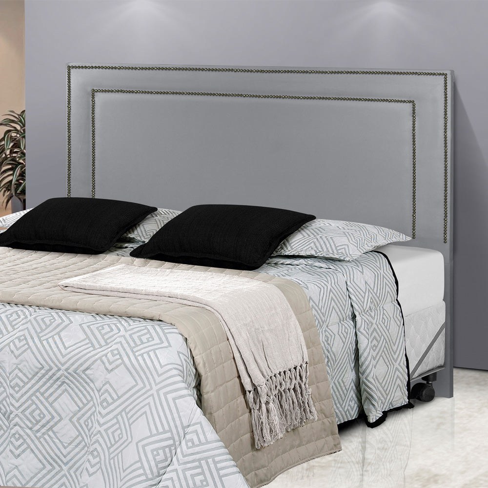 Cabeceira Estofada com Tachinhas de Metal para Cama Box Casal 140 cm Madri Fixação no Box - LH Móveis