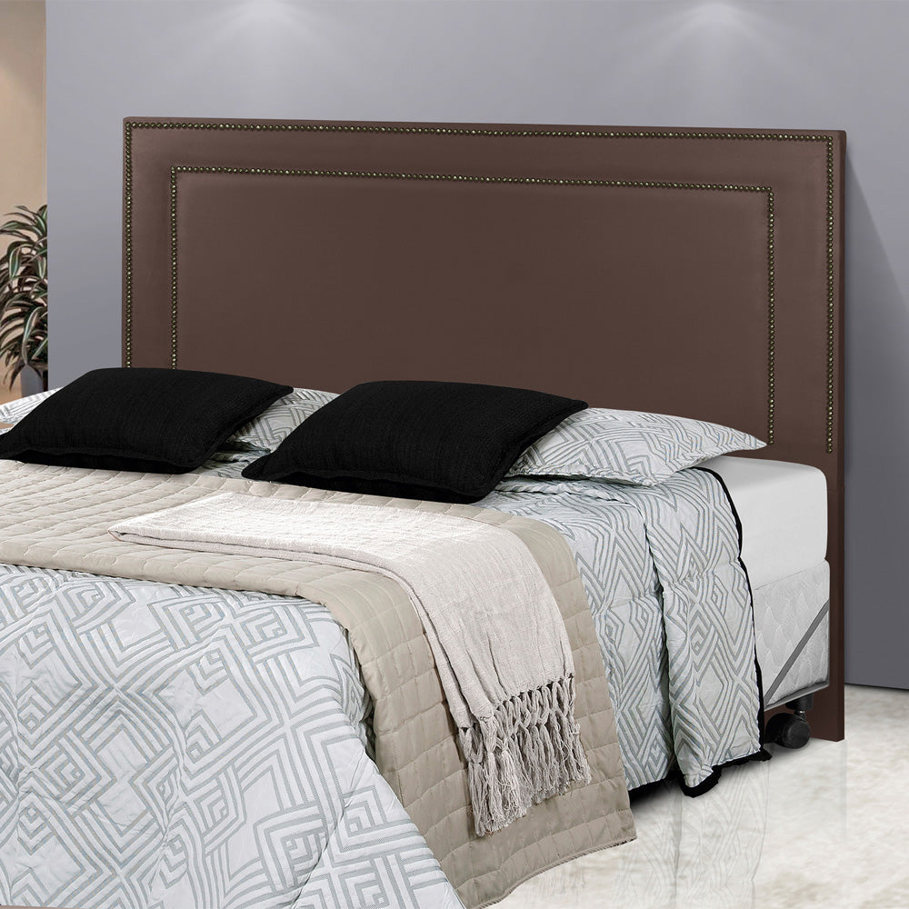 Cabeceira Estofada com Tachinhas de Metal para Cama Box Casal 140 cm Madri Fixação no Box - LH Móveis