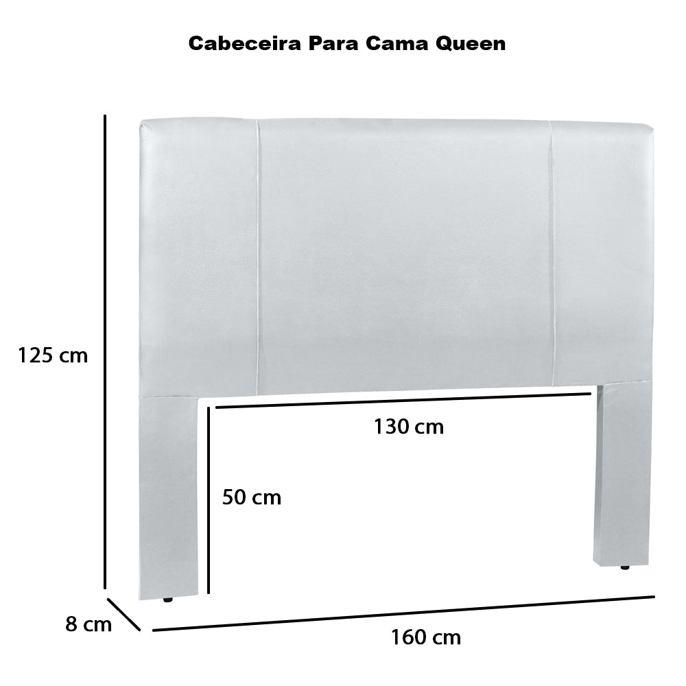 Cabeceira Munique para Cama Box Queen 160 cm com Detalhe em Costura Estrutura em Madeira com Pés - LH Móveis