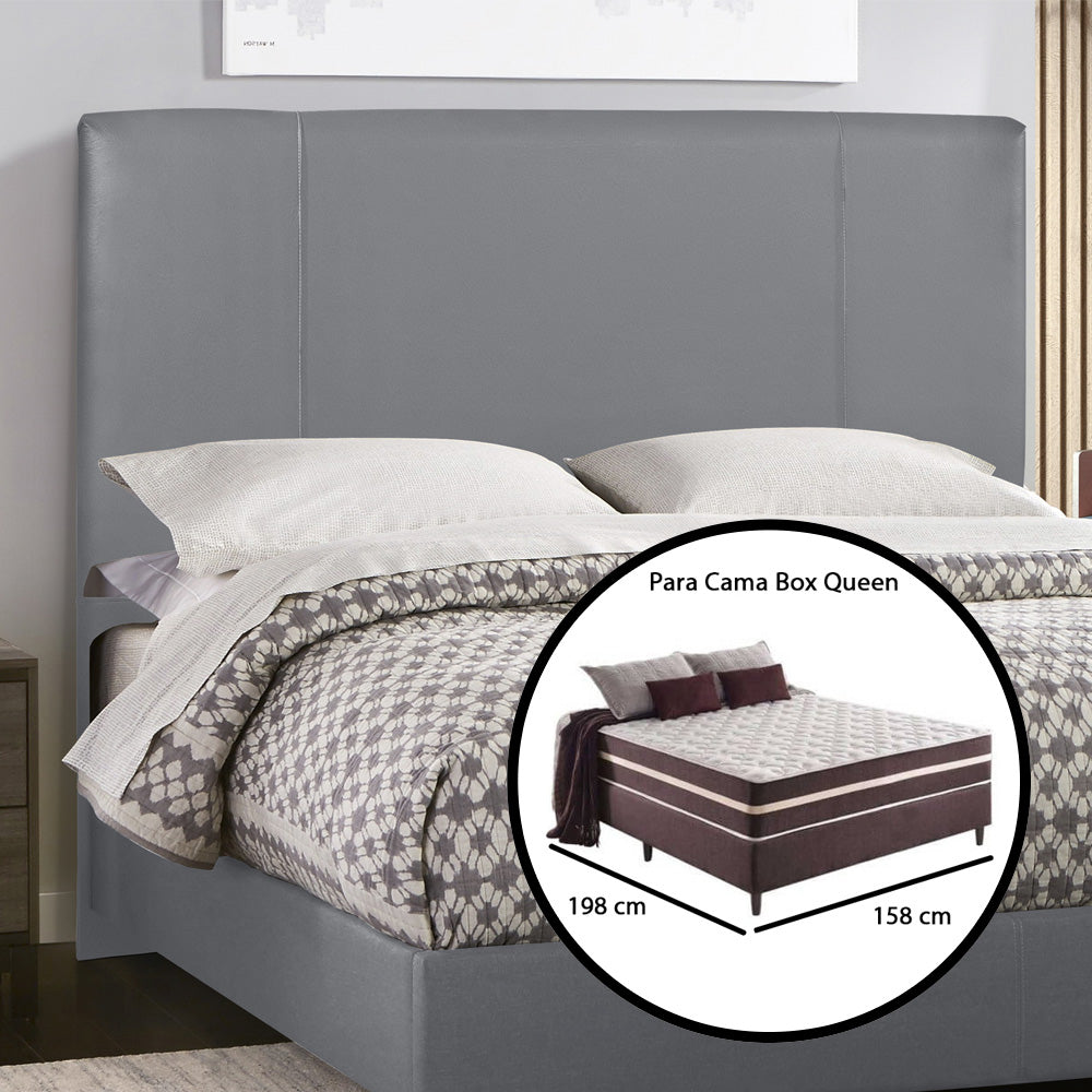 Cabeceira Munique para Cama Box Queen 160 cm com Detalhe em Costura Estrutura em Madeira com Pés - LH Móveis