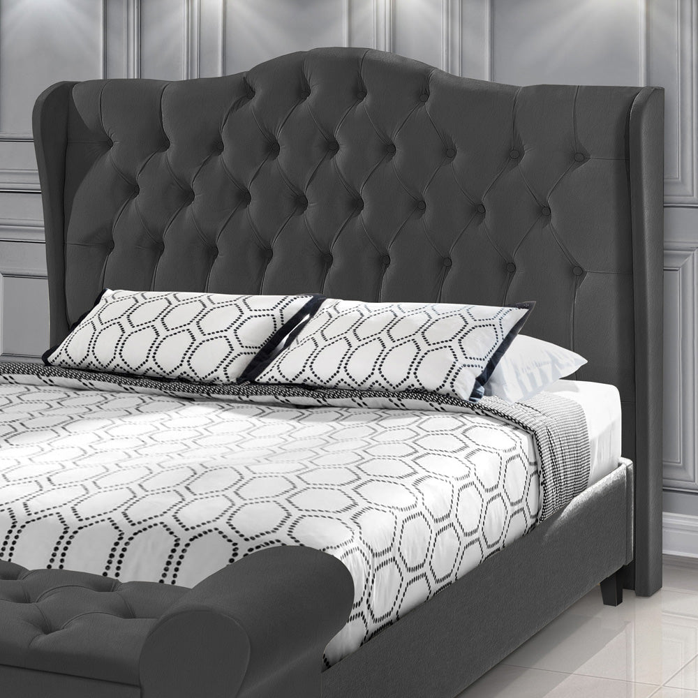 Cabeceira Dubai Detalhe Capitonê com Botões para Cama Box Casal 140 cm Estofado Com Pés - LH Móveis