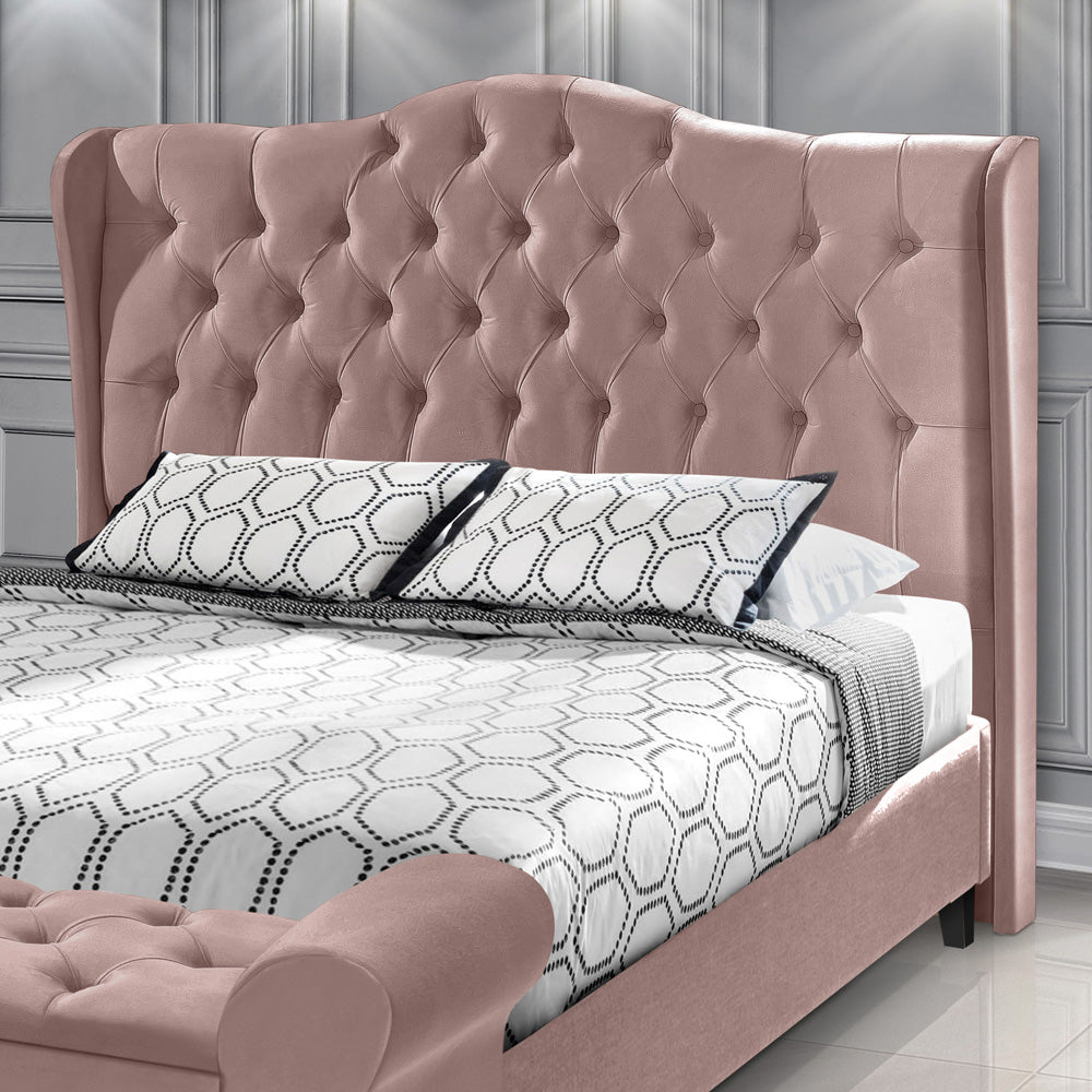 Cabeceira Dubai Detalhe Capitonê com Botões para Cama Box Casal 140 cm Estofado Com Pés - LH Móveis