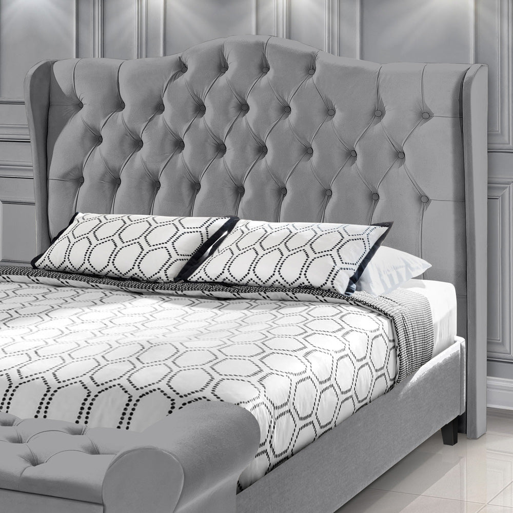 Cabeceira Dubai Detalhe Capitonê com Botões para Cama Box Casal 140 cm Estofado Com Pés - LH Móveis