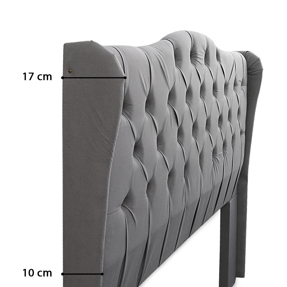 Cabeceira Dubai Capitonê para Cama Box King 195 cm com Pés Estofada com Botões Estrutura em Madeira - LH Móveis