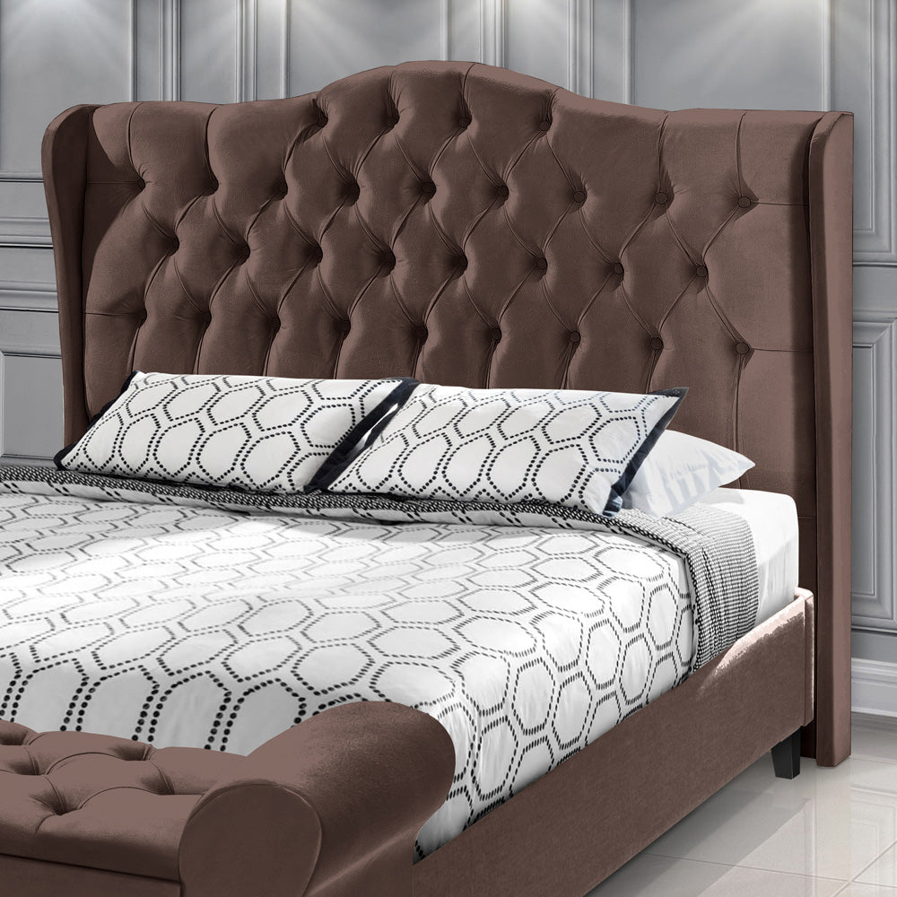 Cabeceira Dubai Detalhe Capitonê com Botões para Cama Box Casal 140 cm Estofado Com Pés - LH Móveis