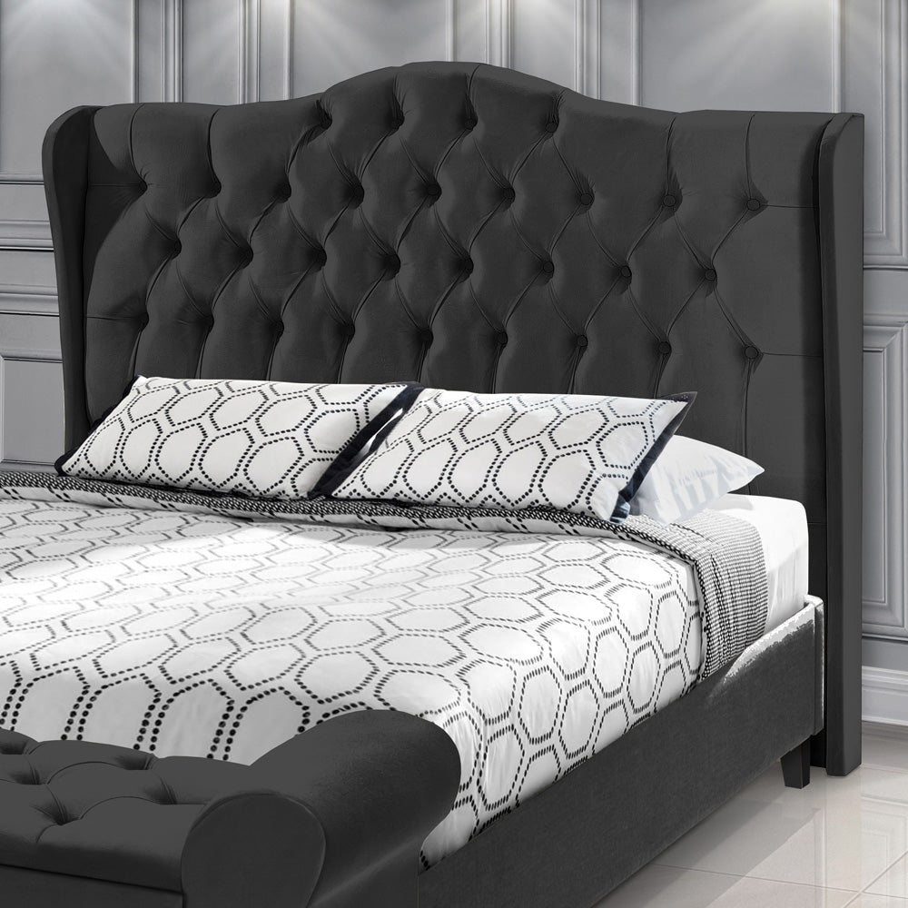 Cabeceira Dubai Detalhe Capitonê com Botões para Cama Box Casal 140 cm Estofado Com Pés - LH Móveis