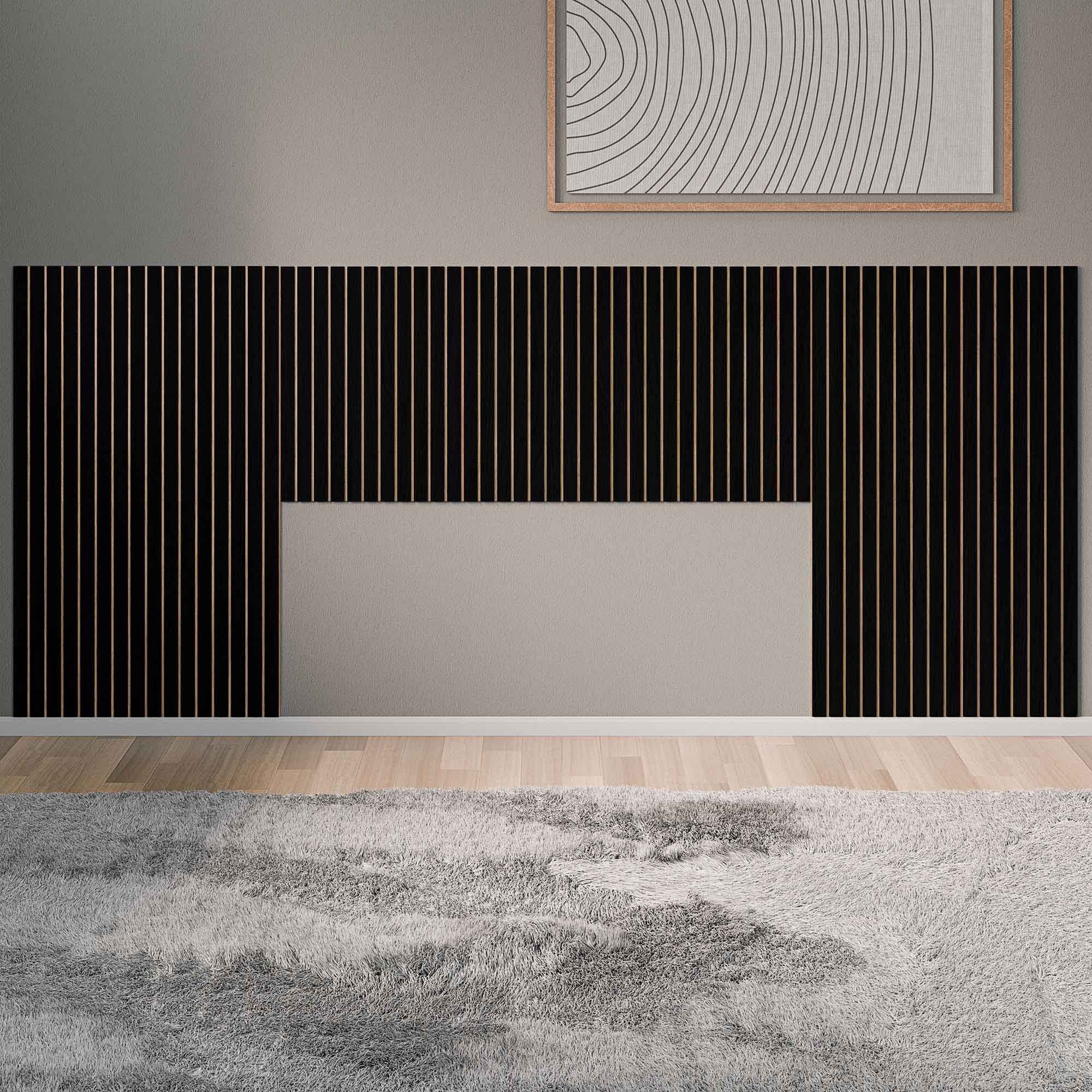 Cabeceira Ripado Cama Casal, Queen e King em MDF Adesiva Fácil Instalação - LH Móveis