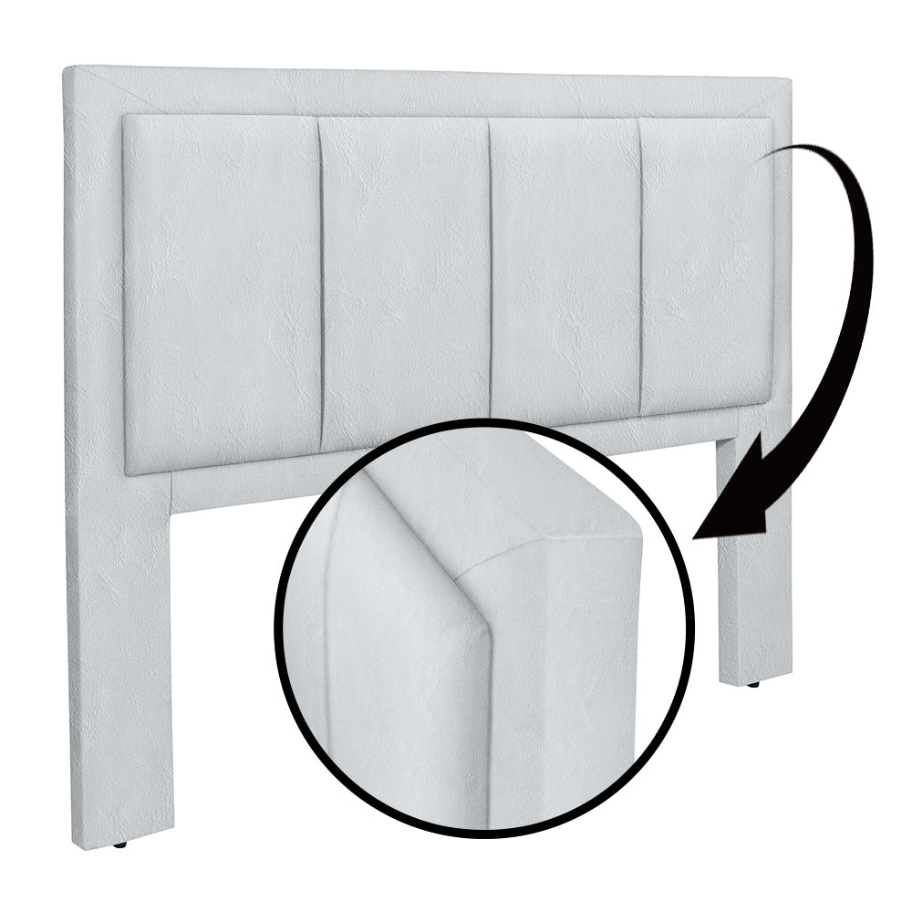 Cabeceira Estofada Veneza Luxo para Cama Box Casal 140 cm Estrutura em Madeira com Fixação no Box - LH Móveis