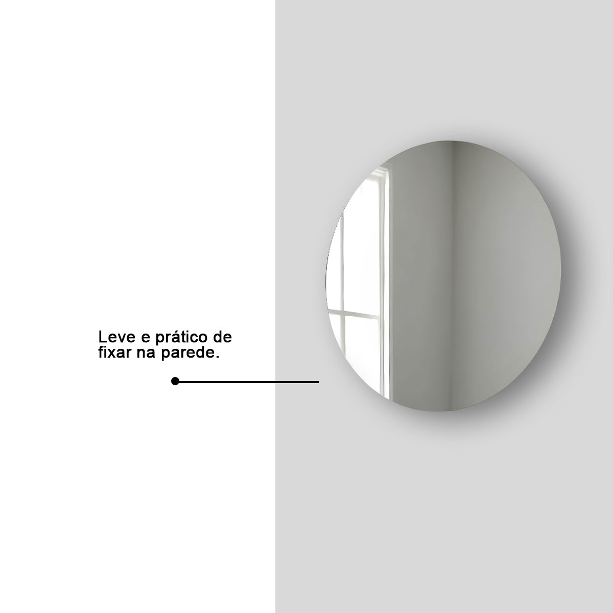 Espelho Redondo 35cm Pequeno Decorativo com Fita Dupla Face - LH Móveis