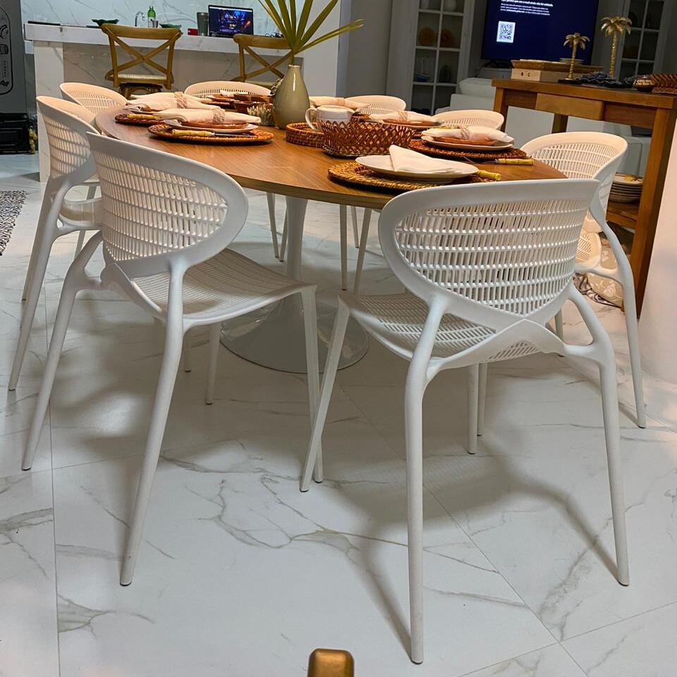 Cadeira Fixa Capri com Assento Anatômico com Proteção UV Versátil Para Todos os Ambientes- LH Móveis