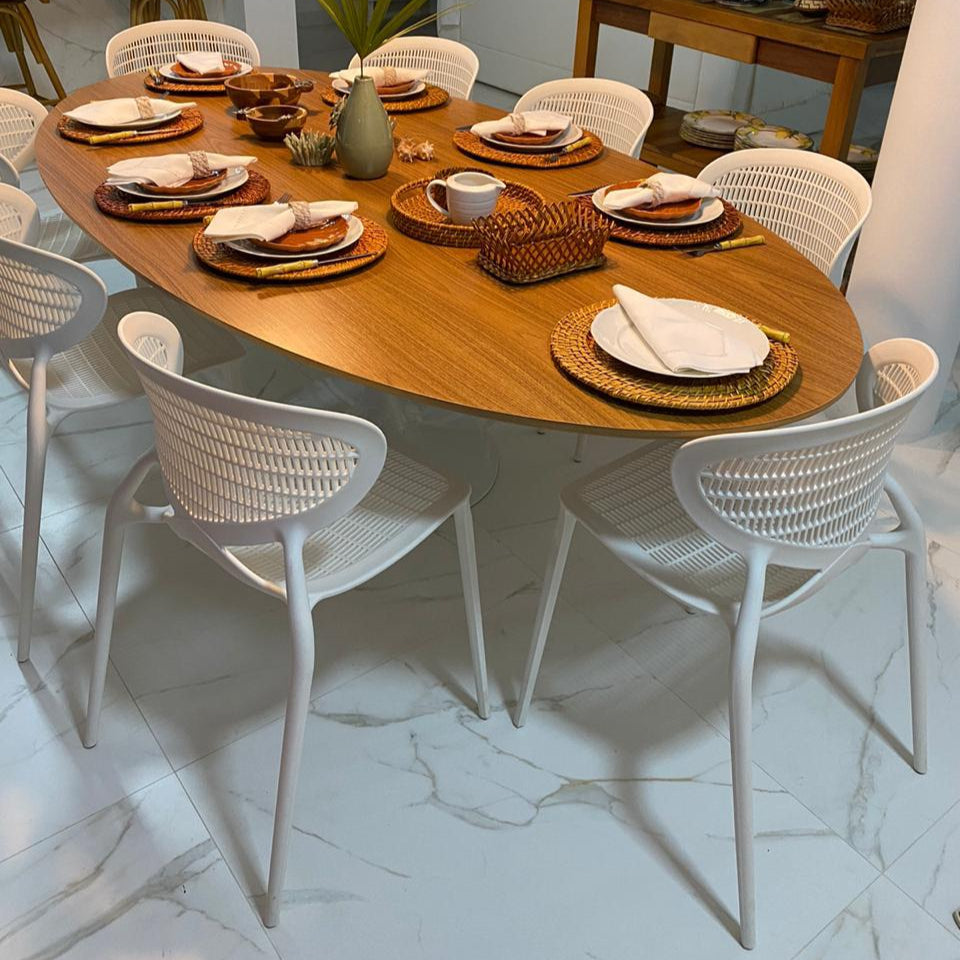 Cadeira Fixa Capri com Assento Anatômico com Proteção UV Versátil Para Todos os Ambientes- LH Móveis