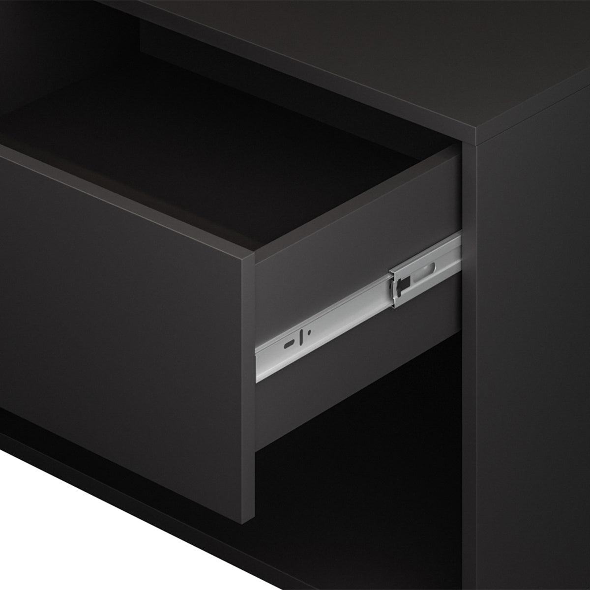 Mesa de Cabeceira Sofia com 1 Nicho Base de Aço 1 Gaveta Corrediça Telescópica - LH Móveis