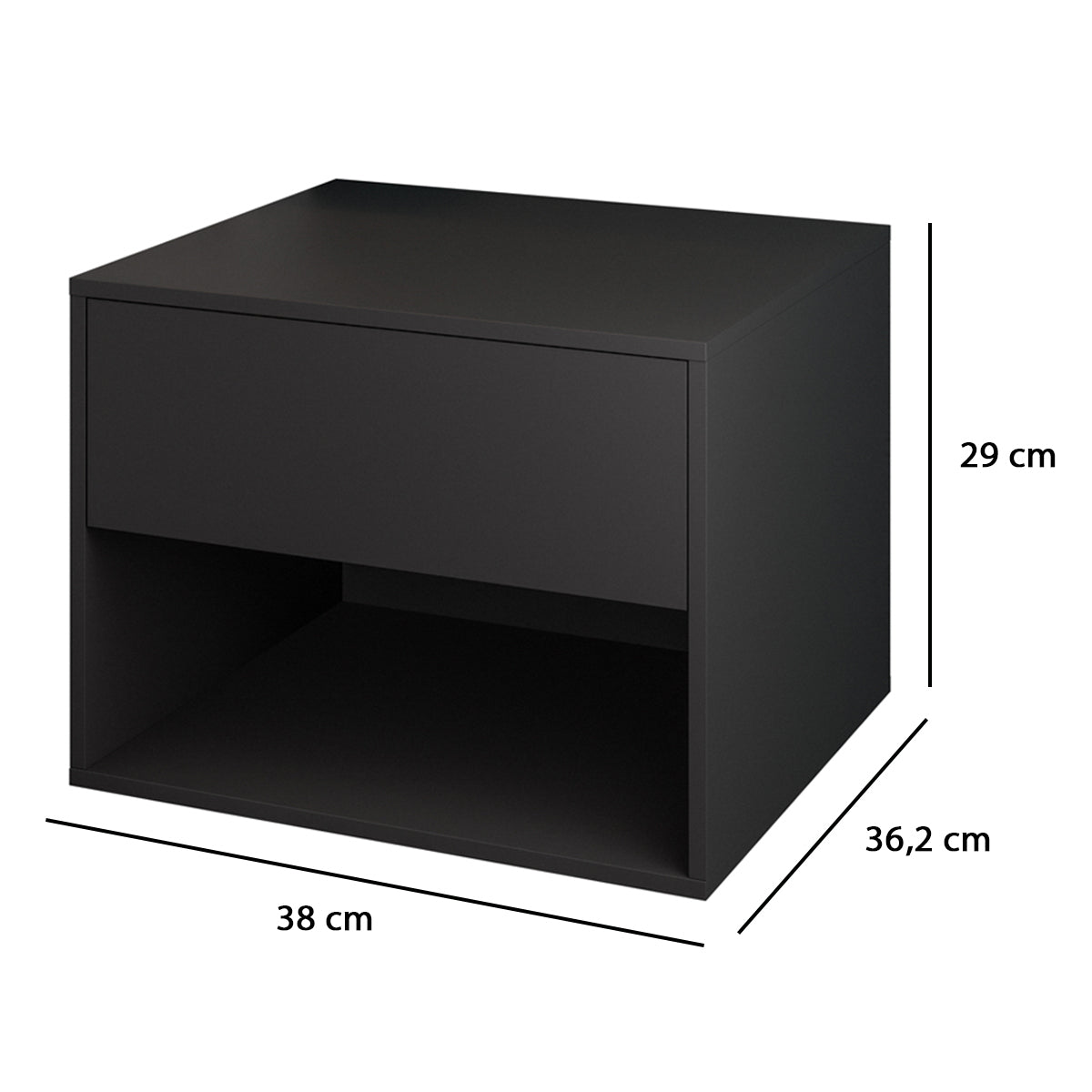 Kit 2 Mesas de Cabeceira Suspensa Sofia Com Nicho 1 Gavetas - LH Móveis