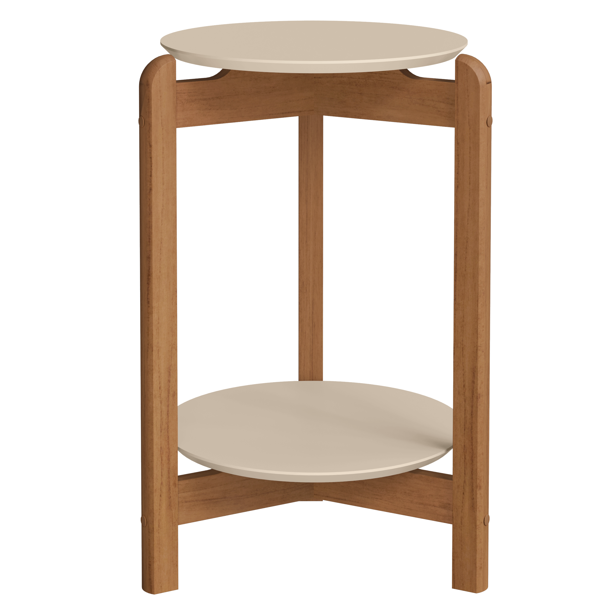 Mesa Lateral Base de Madeira Tampo em MDF Decorativa - LH Móveis