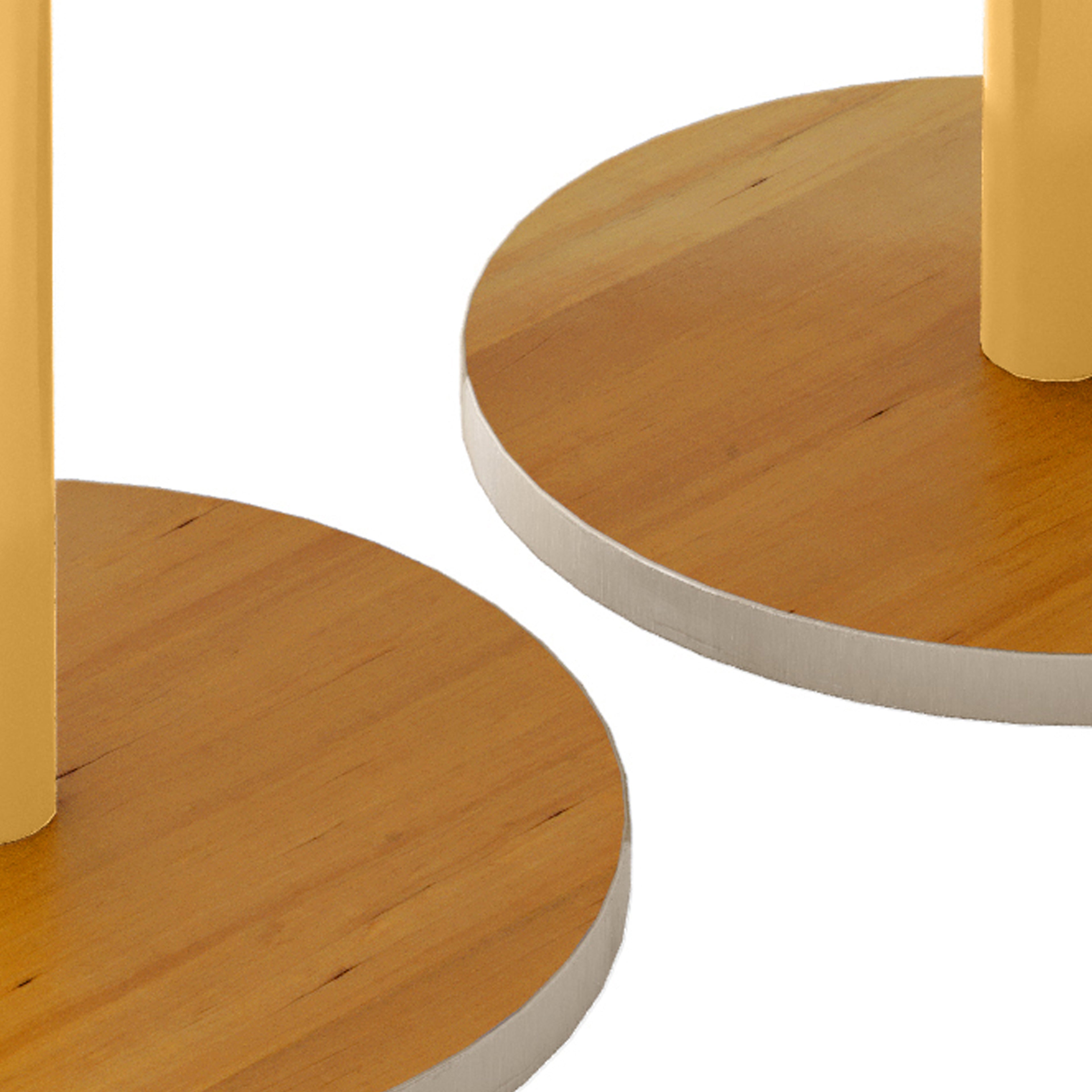 Conjunto Mesa Lateral Vitta Design Orgânico em MDF Haste Dourada Para Decoração - LH Móveis