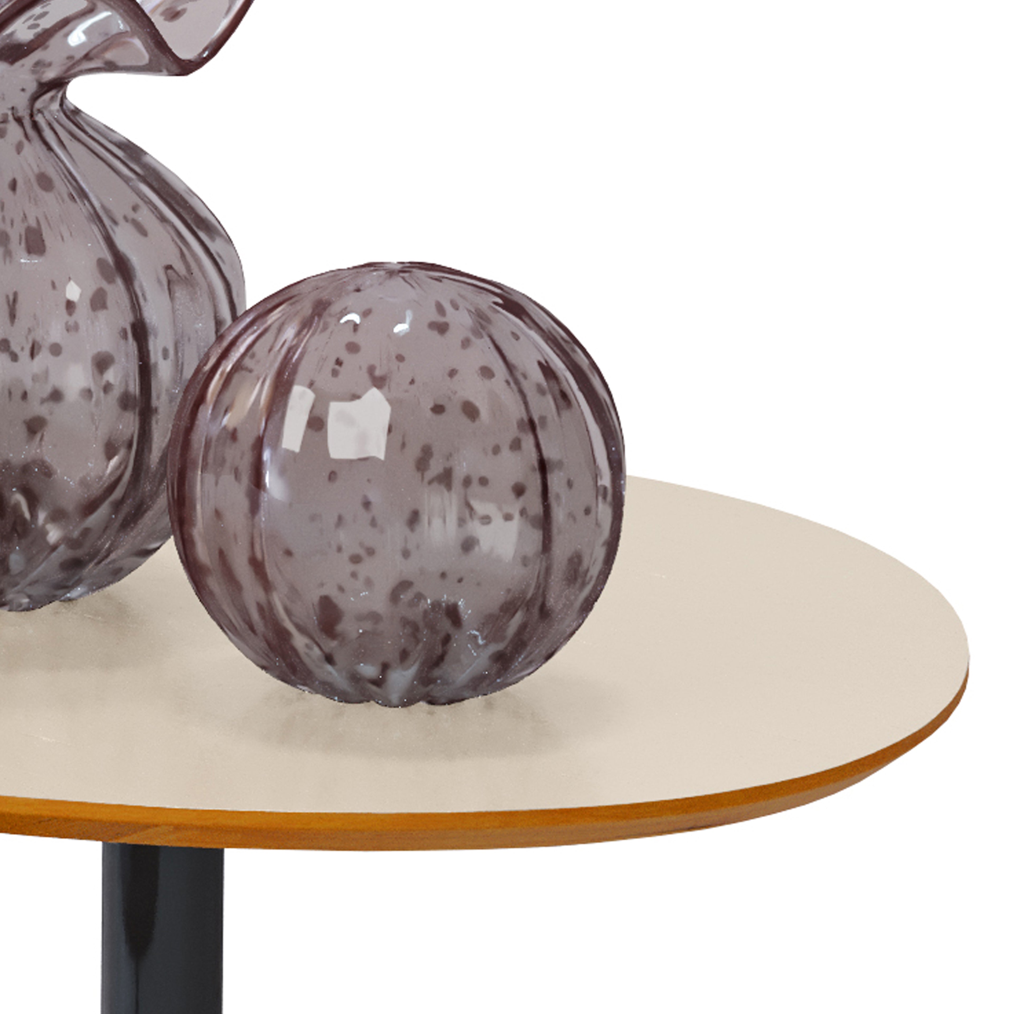 Mesa Lateral Unitária Vitta Design Orgânico em MDF Com Haste em Aço Preta - LH Móveis