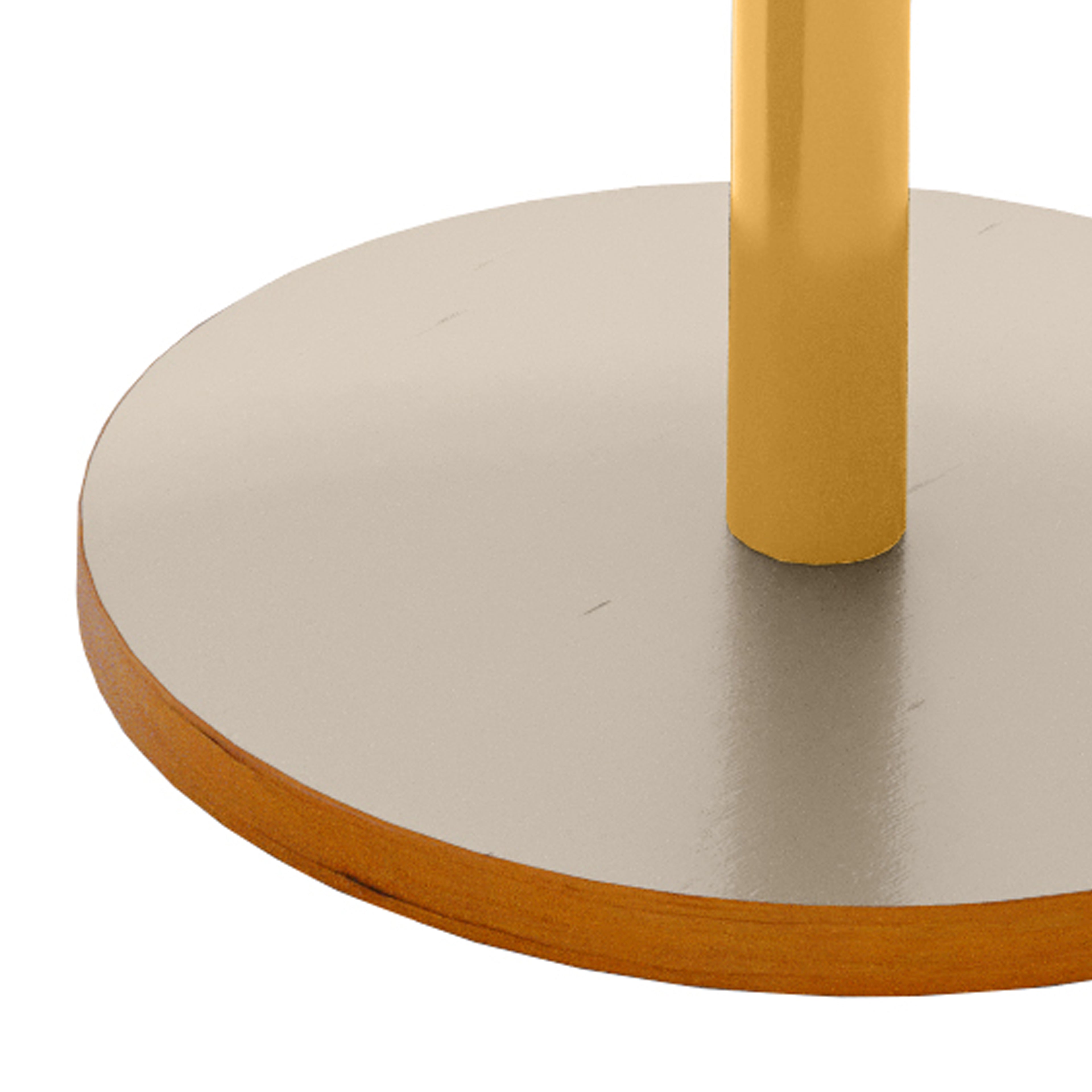 Mesa Lateral Orgânica Vitta Haste em Aço Dourado Unitária em MDF - LH Móveis