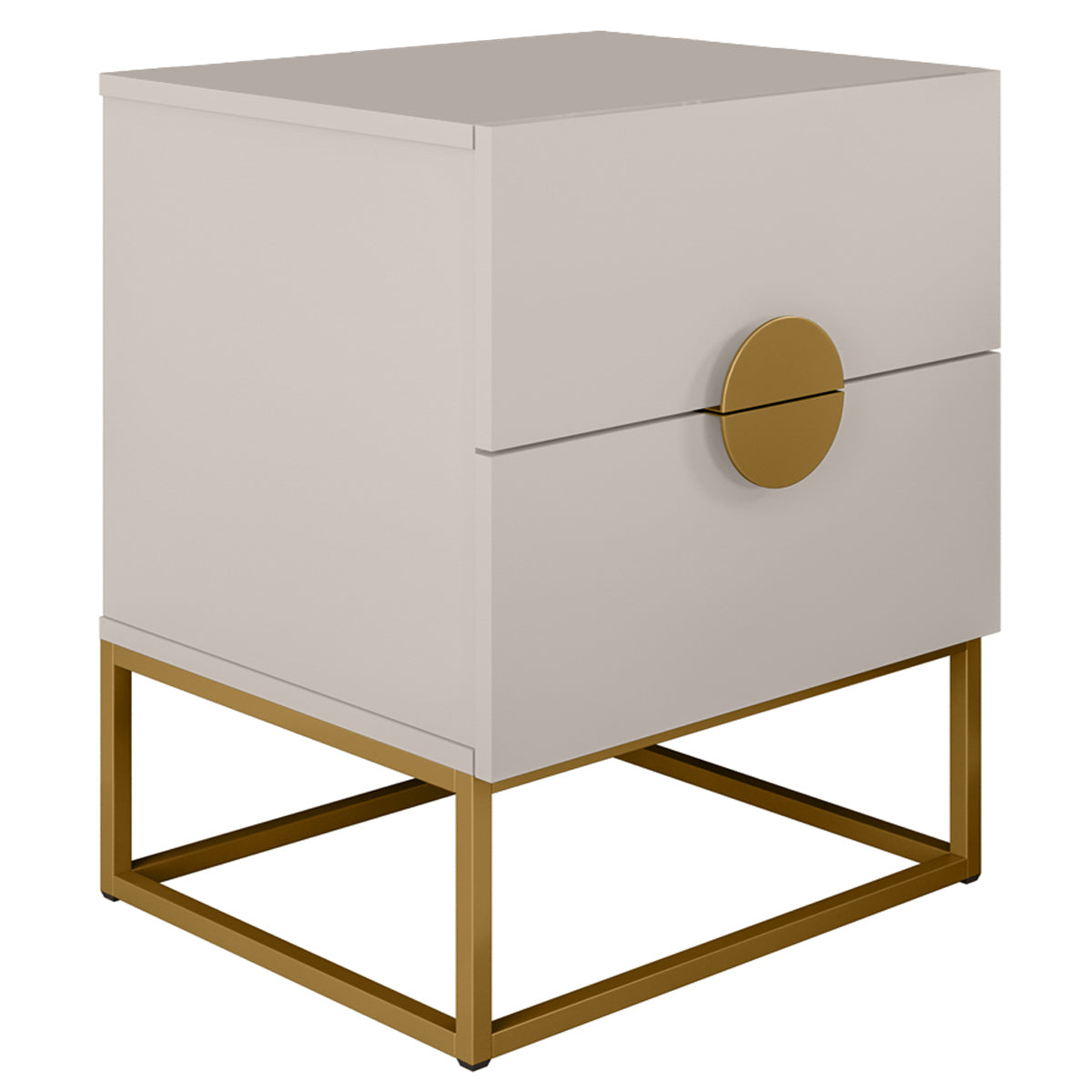 Mesa de Cabeceira Steel Luxo Modelo Industrial Com Pés de Aço e Puxador Meia Lua - LH Móveis