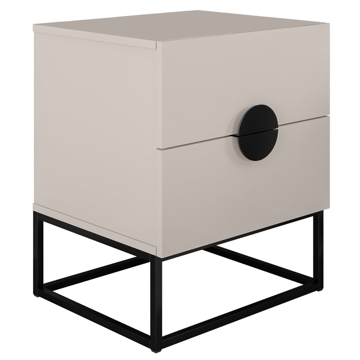 Mesa de Cabeceira Steel Luxo Modelo Industrial Com Pés de Aço e Puxador Meia Lua - LH Móveis