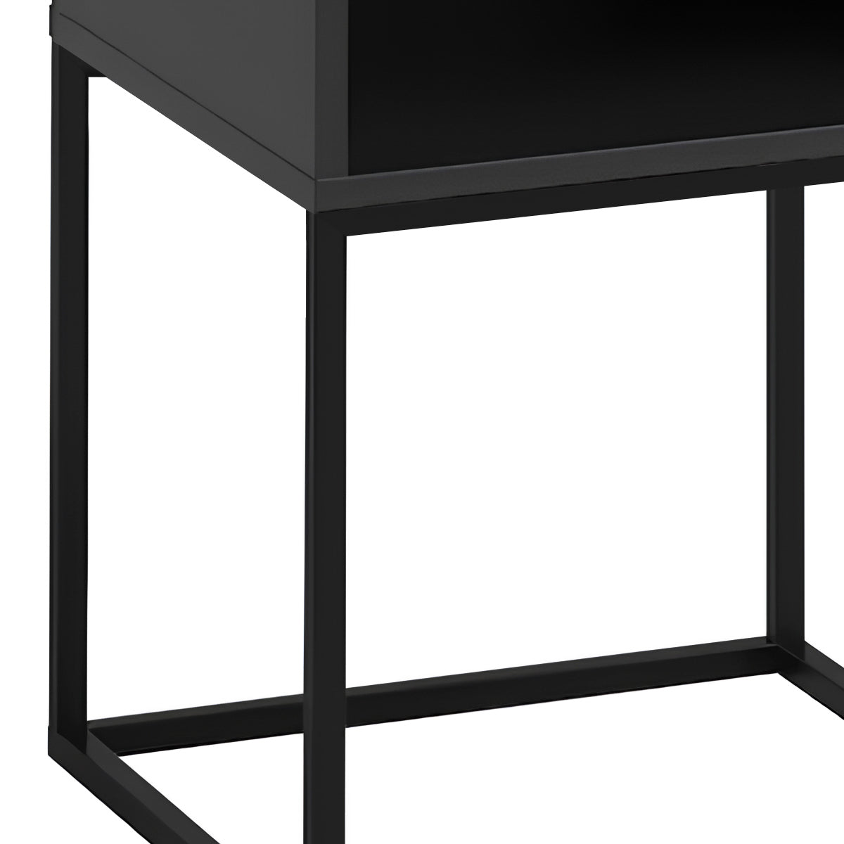 Mesa de Cabeceira Sofia com 1 Nicho Base de Aço 1 Gaveta Corrediça Telescópica - LH Móveis