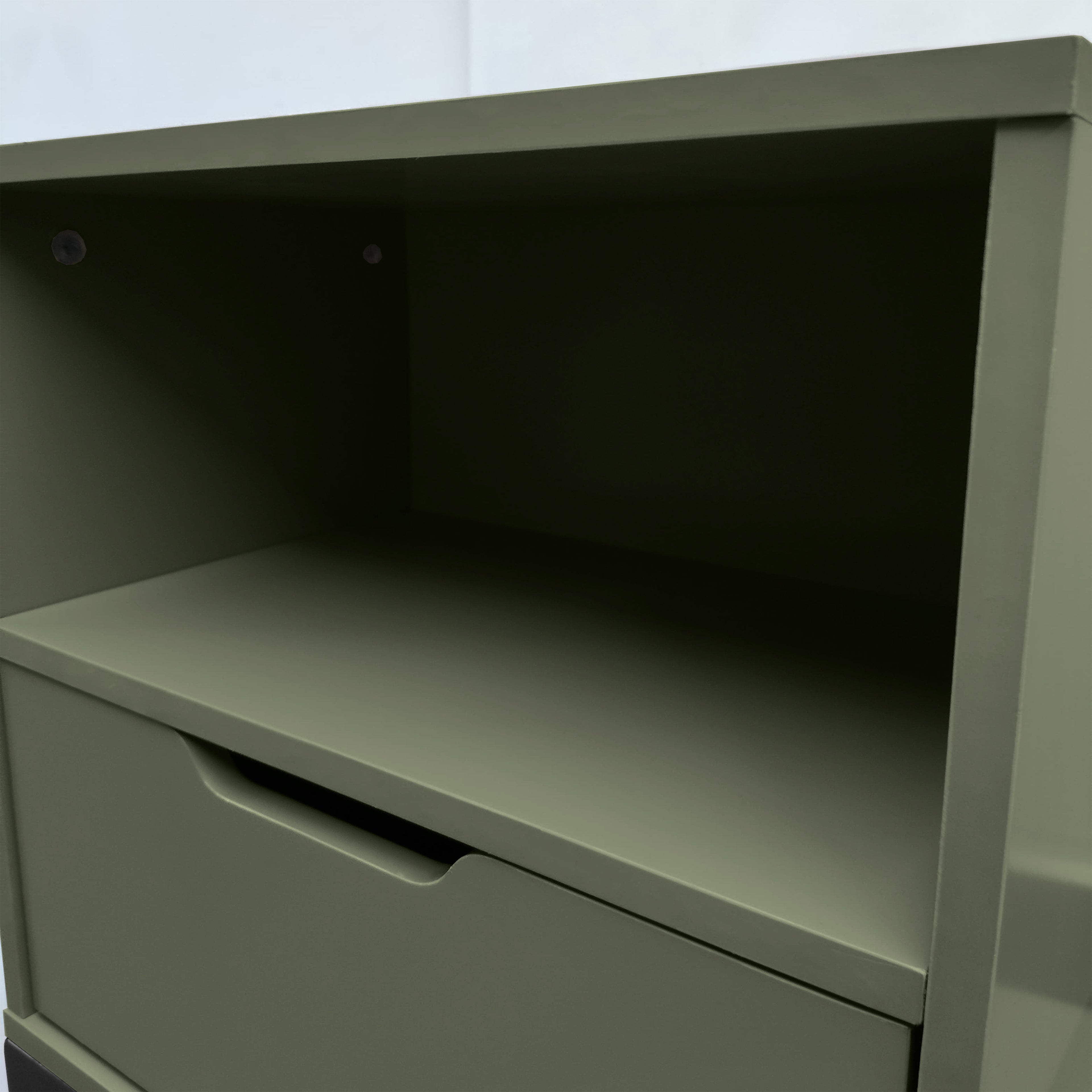 Kit 02 Mesa de Cabeceira Vegas com 1 Gaveta e Nicho Pés em Aço Design Moderno - LH Móveis