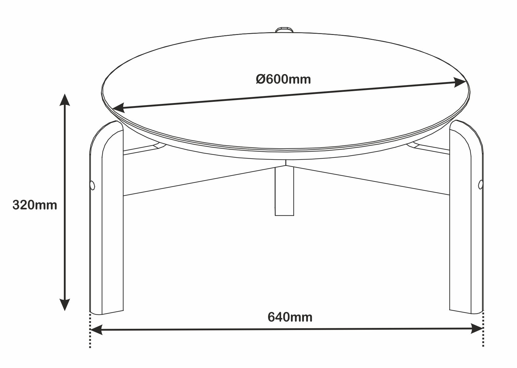 Mesa de Centro Lizz Tampo em MDF Apoio Com Base de Madeira Decorativa Lateral - LH Móveis