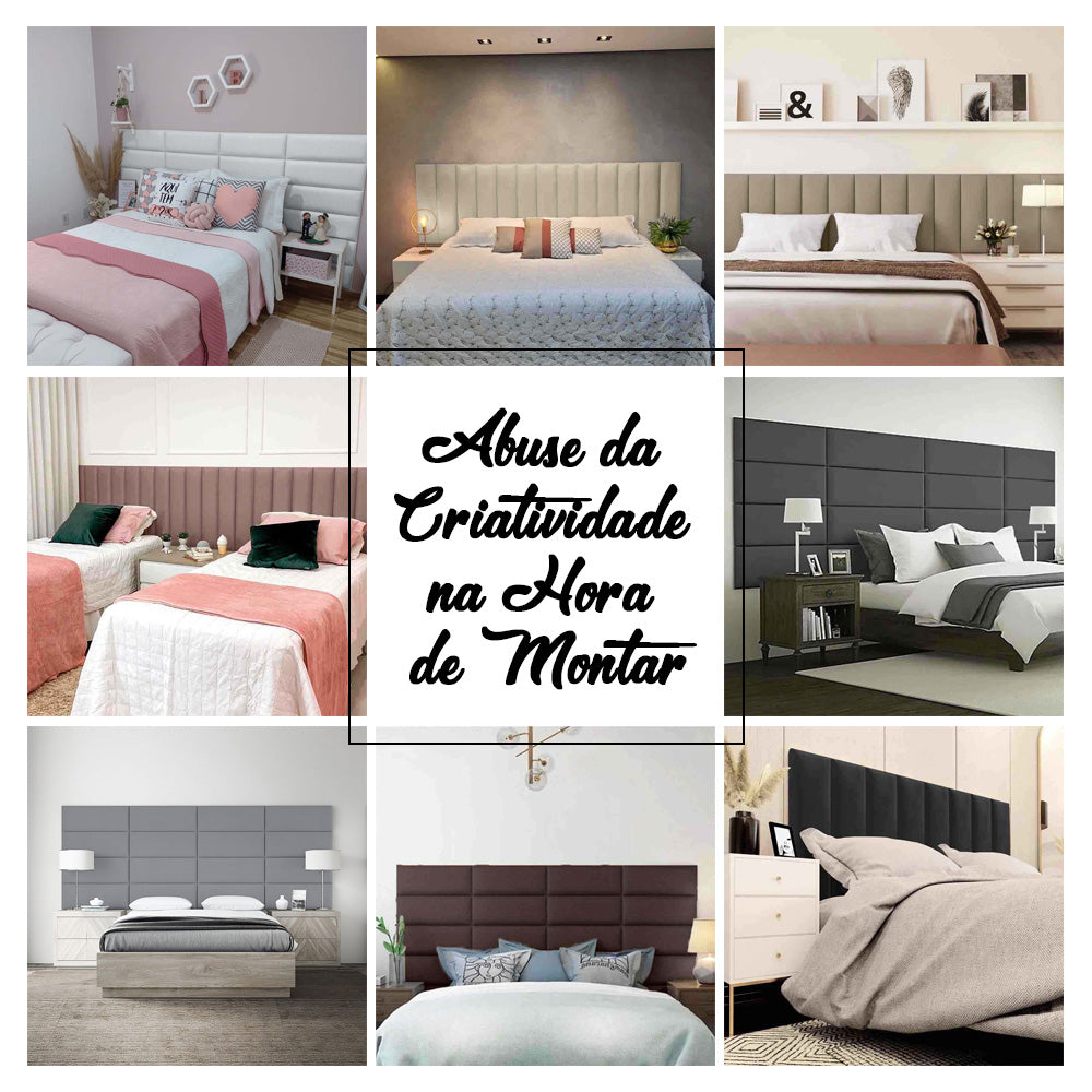 Módulo Estofado Adesivo 60x20 Para Cabeceira Placa Linear Unitário Várias Cores - LH Móveis