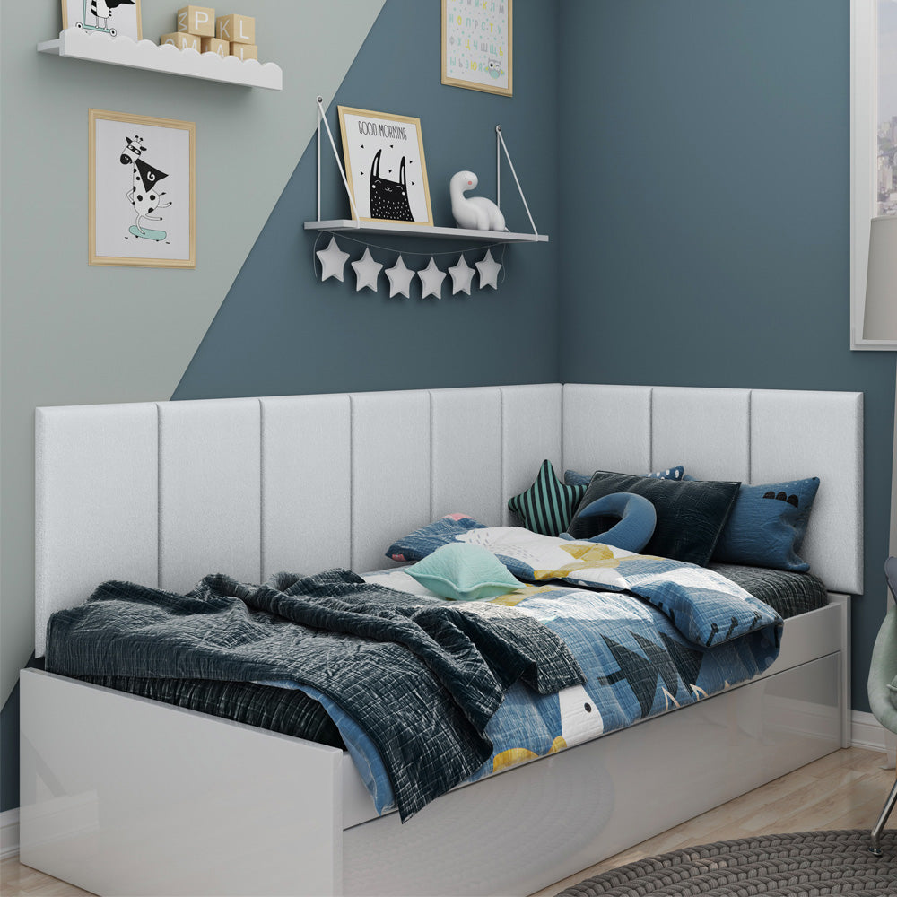 Conjunto 9 Módulos 55x30 Estofado Autocolantes Estrutura em Madeira Fácil Instalação - LH Móveis