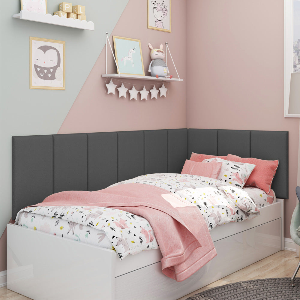 Conjunto 9 Módulos 55x30 Estofado Autocolantes Estrutura em Madeira Fácil Instalação - LH Móveis