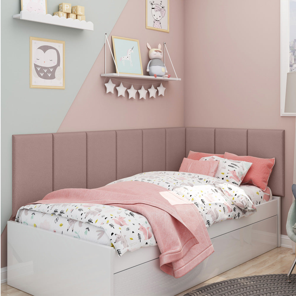 Conjunto 9 Módulos 55x30 Estofado Autocolantes Estrutura em Madeira Fácil Instalação - LH Móveis