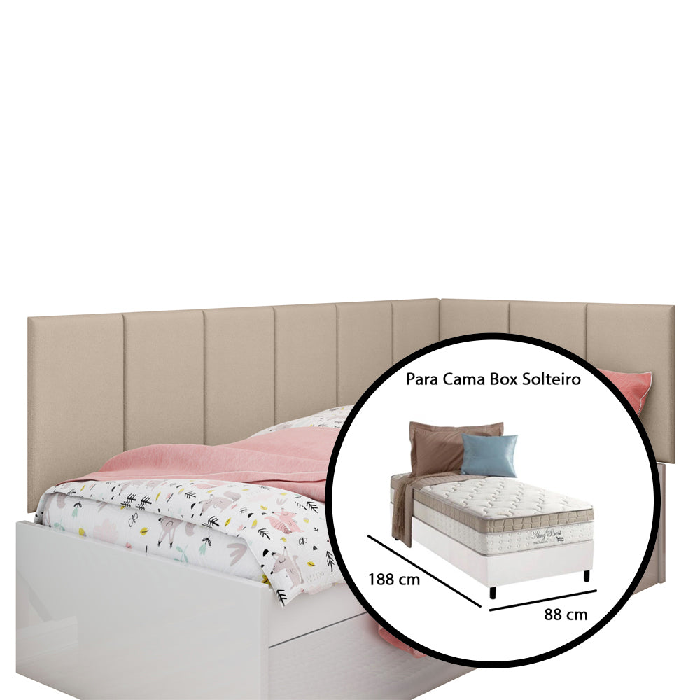 Módulo Adesivo 55x30 cm Cabeceira Estofada em Placas Linear Unitário Várias Cores - LH Móveis